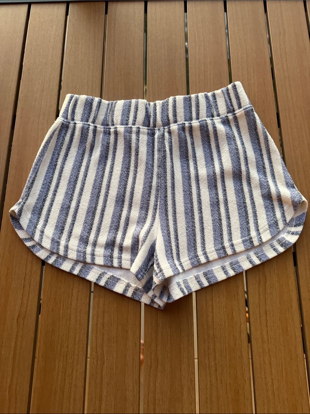 Roxy Blue and White Striped Terry Shorts